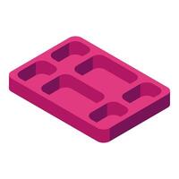 Pink chocolate bar with filling creating letter h in isometric view vector