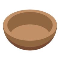 Empty wooden bowl representing simplicity and minimalism in kitchenware vector
