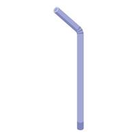 Flexible drinking straw standing on white background vector