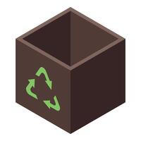 Empty recycling bin promoting environmental sustainability isometric view vector