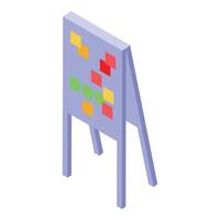 Planning board showing progress with sticky notes in agile development vector
