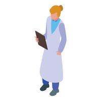 Scientist holding clipboard, conducting research in laboratory setting vector