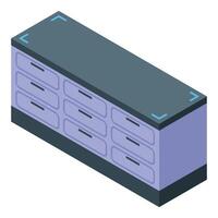 Modern mortuary refrigerator preserving deceased bodies with advanced cooling technology vector