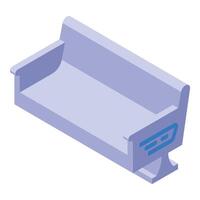 Waiting room bench with delivery service symbol providing convenient seating vector