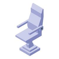 Comfortable modern office chair rotating on base with armrests in isometric view vector