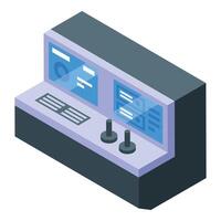 Control panel showing data and featuring joysticks for precise adjustments vector