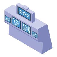 Control panel showing data analysis and processing information vector