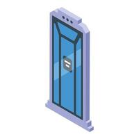 Futuristic elevator access control system securing modern building vector