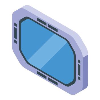 futurista astronave ventana demostración vibrante azul espacio ver vector