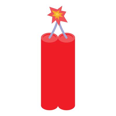 Two red dynamite sticks with burning fuse creating explosion