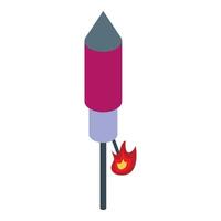 Firework rocket about to launch, exciting celebration starting vector