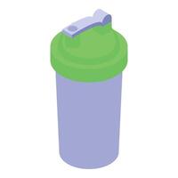 Sport shaker bottle isometric showing protein drink container vector