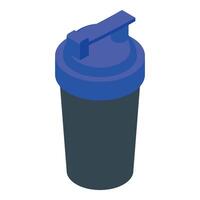 Sport shaker bottle for protein shake and fitness supplements isometric view vector