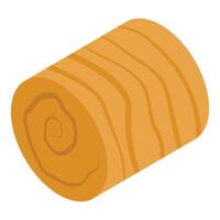 Round bale of hay creating a spiral pattern on farmland vector