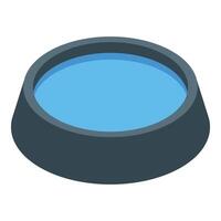 A blue bowl with water in it on a white background vector