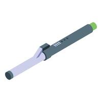 Modern curling iron creating stylish hairstyles with heat technology vector