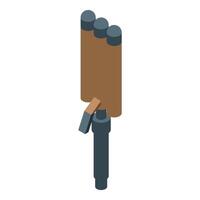 Triple barrel curling iron creating beautiful waves in hair styling vector
