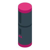 Closed modern pink and gray lipstick balancing on bottom edge vector