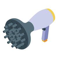 Modern hair dryer diffuser creating volume and defined curls vector
