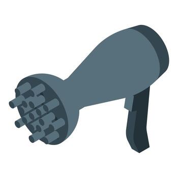 Hair dryer with diffuser attachment creating volume and definition vector