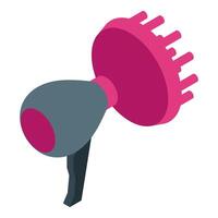 Hair dryer with diffuser attachment for drying and styling hair vector