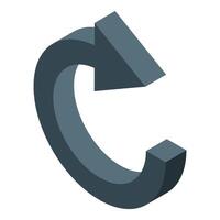 3d rendered circular arrow symbolizing rotation or repetition vector