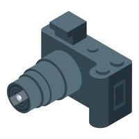 A camera is shown on a white background vector