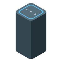 Smart speaker playing music with volume and play controls visible vector
