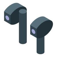Pair of wireless earbuds providing immersive sound experience vector