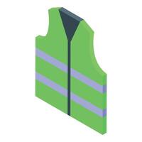 Green safety vest ensuring visibility and protection in working environments vector