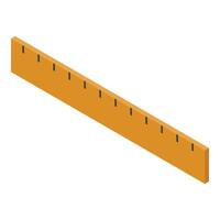 Orange ruler tool showing measuring lines in isometric view vector