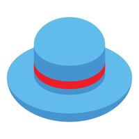 Light blue hat with red ribbon showing elegance and style vector