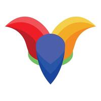 Colorful jester hat with three pointed tips symbolizing humor and entertainment vector