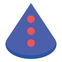 Blue cone with three red dots creating visual interest vector