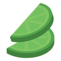 Two slices of lime creating refreshing visual vector