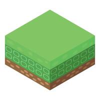 Exploring soil layers, unveiling the earth's foundation in an isometric view vector
