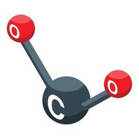 Carbon dioxide molecule structure with chemical bonds and atoms vector