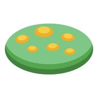Green bacteria or virus with yellow spots growing and multiplying vector
