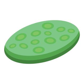 Green oval object showing an irregular surface with circular protrusions vector