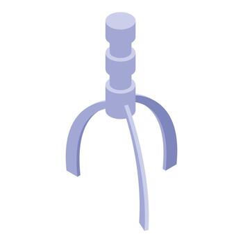 Futuristic alien tripod invading planet earth with isometric projection vector