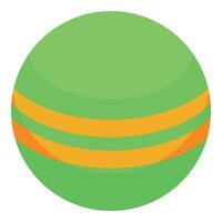 Green and orange striped ball rotating on white background vector