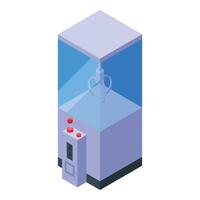 Claw crane arcade game machine with joystick and buttons is waiting for players vector