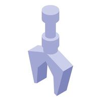 Robotic arm gripper holding nothing in isometric view vector