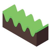 A green and brown wave is on a white background vector