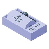 An illustration of a machine with a paper roll vector