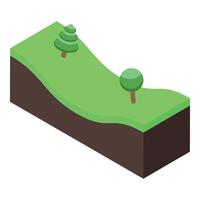 Ground cross section showing soil layers and trees in isometric view vector