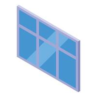 Plastic window frame with multiple glass panes representing modern architecture vector