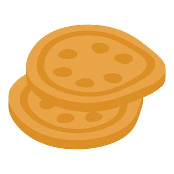 Two slices of lotus root showing its distinctive pattern vector