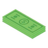 Stack of green dollar bills representing savings and investment vector