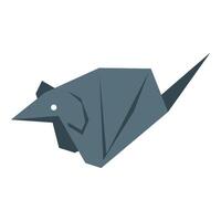 Origami mouse looking forward with tail up vector